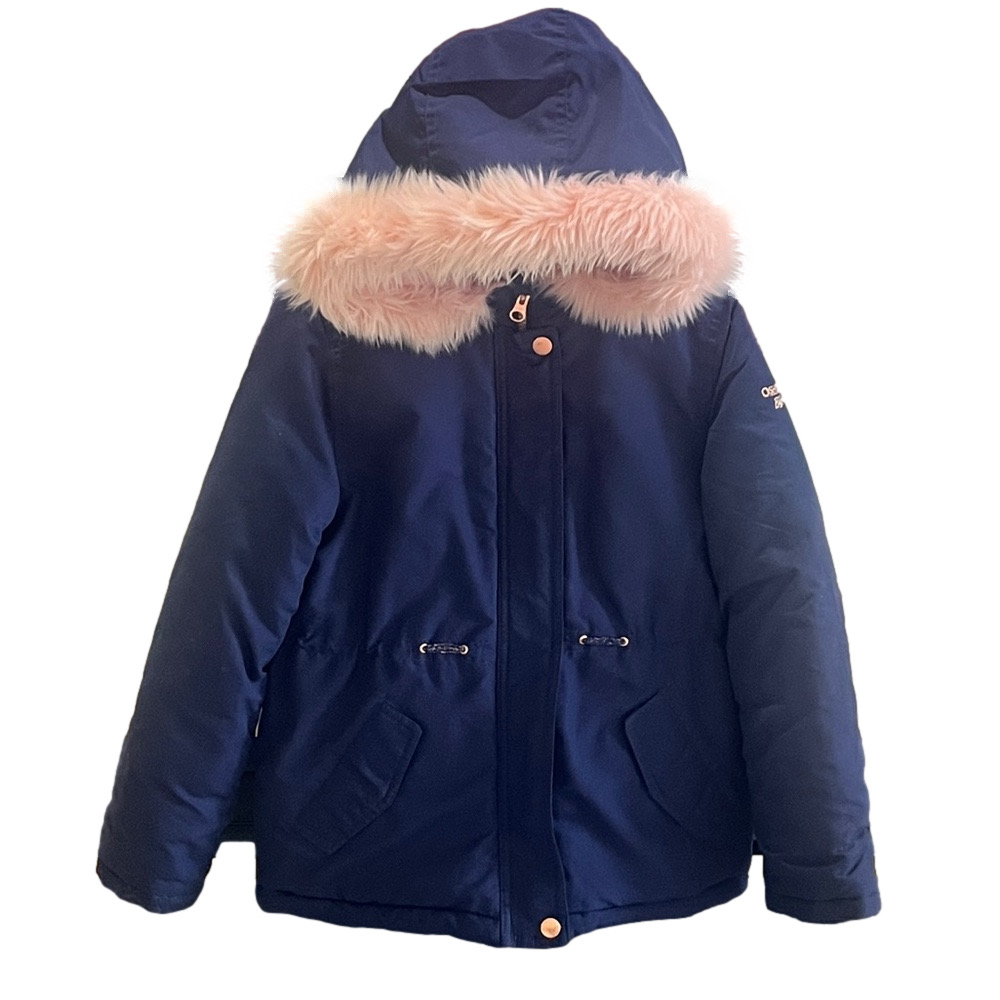 OshKosh B'gosh Girls Navy Blue Hooded Parka Winter Coat